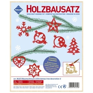 Set de constructie din lemn „Decoratiuni pentru copaci 2” debitat cu laser Pebaro - Img 2