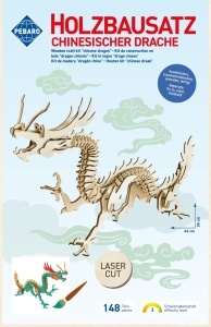 Set de constructie din lemn „Dragon chinezesc”, debitat cu laser Pebaro - Img 2