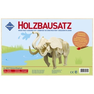 Set de constructie din lemn „Elefant” debitat cu laser Pebaro - Img 2