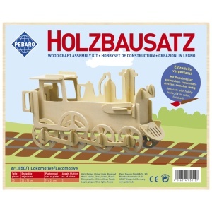 Set de constructie din lemn „Locomotiva” debitat cu laser Pebaro - Img 2
