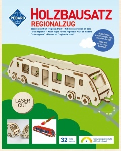 Set de constructie din lemn „Trenulet”, debitat cu laser Pebaro - Img 3