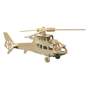 Set de constructie din lemn "Elicopter" debitat cu laser Pebaro