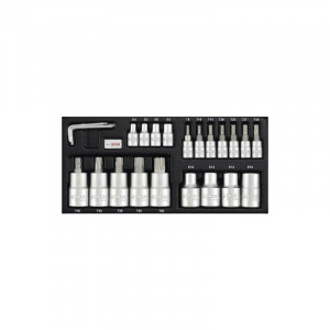 Trusă chei torx interior și exterior WGB 1/4" + 1/2", 23 piese, crom-vanadiu, Ius Brasov - Img 2