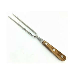 1110FO17BOL Furculita baioneta, lungime 17cm, maner din lemn de maslin, Sabatier Authentique - Olive. - Img 2