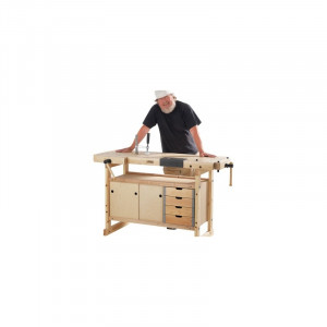 Banc de lucru pentru tamplarie NORDIC 1450 + dulap 0042, Sjobergs - Img 5