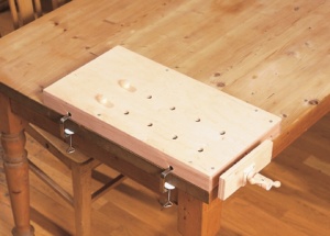 Blat de lucru din lemn masiv natural 58 x 31 cm cu sistem de prindere, Pebaro - Img 3