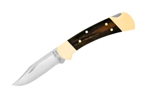 Briceag de vanatoare Buck 112 Ranger (0112BRSFG-B / 0112BRS-B), otel 420HC, alama si abanos, Lockback - Img 2