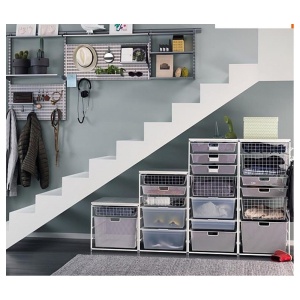 Cos plasa metalica Dolle Gridbasket 800x350x120 mm, argintiu, pentru rafturi modulare - Img 10