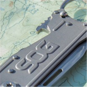 Cutit breloc SOG KeyTron KT1001-CP, lama 5Cr15MoV, Lockback, desfacator sticle integrat, EDC Keychain Knife - Img 11