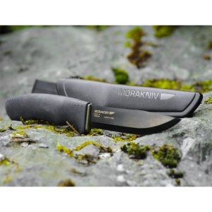 Cutit Bushcraft BlackBlade (C) Outdoor si Supravietuire, lama Otel Carbon C100S cu acoperire DLC , Morakniv - Img 7