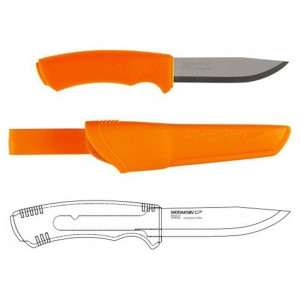 Cutit Bushcraft (S) Hi-Vis Orange outdoor si supraviețuire, otel inoxidabil suedez 12C27, Morakniv - Img 3