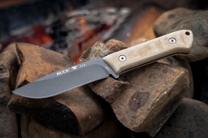 Cutit de camping Buck 104 Compadre Camp Knife 0104BRS1-B, lama 24.1 cm, otel 5160, maner Micarta, teaca piele - Img 3