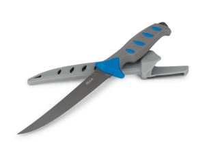 Cutit de filetat Buck 145 Hookset Salt Water 0145BLS-B, lama flexibila 15.2 cm, maner gri-albastru, teaca inclusa - Img 2
