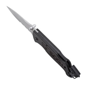 Cutit de salvare SOG Escape Bead Blasted FF24-CP, lama 9Cr18MoV, Lockback, cutter centura, spargator geam, Rescue Knife - Img 18