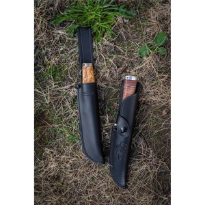 Cutit Fallkniven NL4L Frej Northern Light, lama Laminated VG10, maner piele naturala, lama 130 mm - Img 13