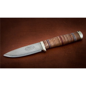 Cutit Fallkniven NL5CXL Idun Northern Light, lama Cowry X Damascus, maner piele naturala, lama 100 mm - Img 22