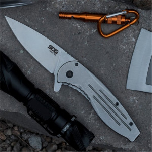 Cutit pliabil SOG Aegis FLK 14-41-02-42, lama Drop Point Cryo D2, Frame Lock, maner G10, EDC Outdoor Folder - Img 14