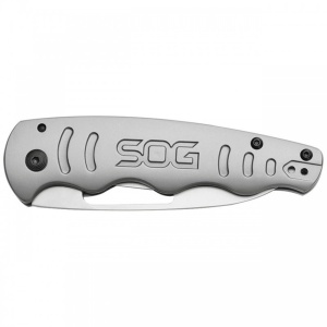 Cutit pliabil SOG Escape FL 14-52-01-57, lama Drop Point 8Cr13MoV, Frame Lock, maner din otel inoxidabil, EDC Rescue Folder - Img 14