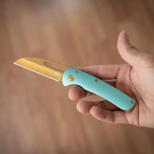 Cutit pliabil SOG Escape FL Blue, lama 8Cr13MoV, Frame Lock, maner albastru din aluminiu anodizat - Img 9