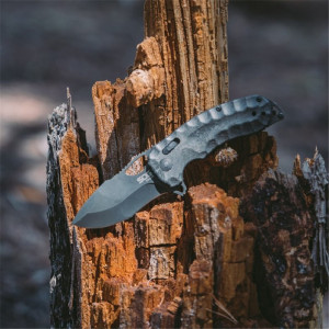 Cutit pliabil SOG Kiku XR Blackout, lama CTS XHP, XR Lock, maner Micarta neagra, design Kiku Matsuda - Img 12