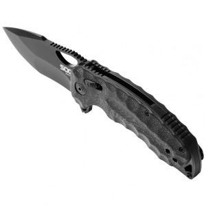 Cutit pliabil SOG Kiku XR Blackout, lama CTS XHP, XR Lock, maner Micarta neagra, design Kiku Matsuda - Img 21