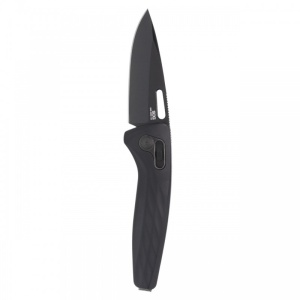 Cutit pliabil SOG One-Zero XR Black Black Chrome 12-73-03-57, lama Drop Point CRYO CPM S35VN Black TiNi, XR Lock, Flipper, maner Aluminiu Black, EDC Premium - Img 5