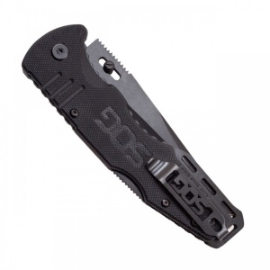 Cutit pliabil SOG Salute Black FF11-CP, lama 8Cr13MoV Black Oxide, Lockback, maner G10, EDC Tactical Folder - Img 19