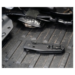 Cutit pliabil SOG-TAC XR Blackout 12-38-01-41, lama Clip Point CRYO D2 Black TiNi, XR Lock, Flipper, Thumb Stud, maner G10 Black, EDC Tactical - Img 9