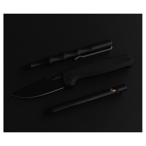 Cutit pliabil SOG Terminus SJ Blackout TM1005-BX, lama Drop Point D2 Black TiNi, Slip Joint, Nail Nick, maner G10 Black, EDC - Img 9