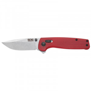 Cutit pliabil SOG Terminus XR G10 Crimson, lama D2 Black TiNi, XR Lock, maner G10 rosu, Flipper EDC - Img 2