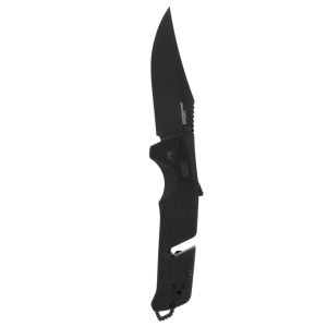 Cutit pliabil SOG Trident AT Blackout 11-12-05-41, lama Clip Point CRYO D2 Black TiNi, deschidere asistata S.A.T., AT-XR Lock, taietor de centura, spargator geam, maner GRN Black - Img 2