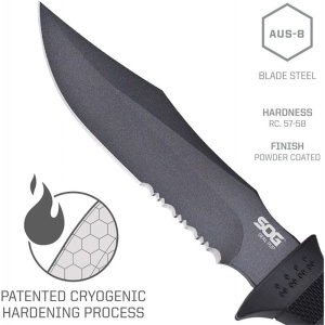 Cutit tactic SOG SEAL Pup Black, otel AUS-8, lama partial zimtata 120 mm - Img 18