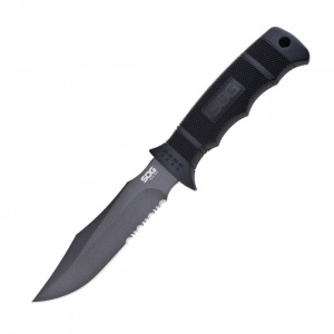 Cutit tactic SOG SEAL Pup Black, otel AUS-8, lama partial zimtata 120 mm - Img 15