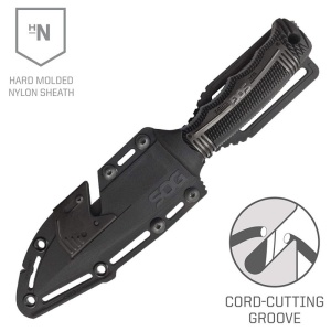 Cutit tactic SOG SEAL Strike Black TiNi, otel AUS-8, lama partial zimtata 125 mm - Img 19