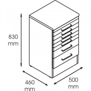 Dulap metalic cabinet medical/stomatologic cu 7 sertare, 500x460x830 mm - Img 2