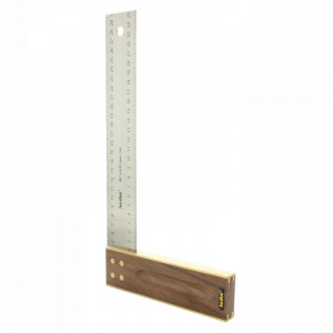 Echer profesional de tamplarie din lemn de nuc si lama inox 35 mm Hedue - Img 2