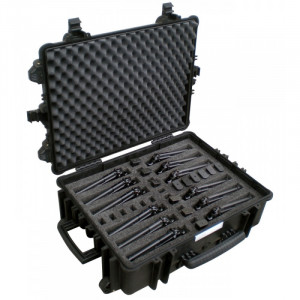 Geanta/ Valiza protectie cu suport burete pentru 12 pistoale, roti si maner telescopic, 5823, 670 x 510 x 262 mm, Explorer cases - Img 8