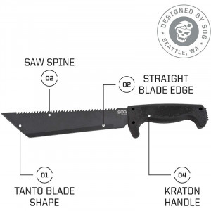 Maceta SOG SOGfari Tanto Machete 10", otel 3Cr13, lama Tanto 254 mm - Img 13