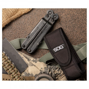 Multitool SOG PowerLock EOD V-Cutter Black Oxide cu husa din nylon, 18 functii, Compound Leverage - Img 8