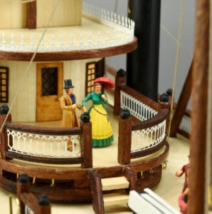 Navomodel Nava cu aburi cu zbaturi King of the Mississippi. Kit model din lemn, scara 1:80 - Artesania Latina - Img 11