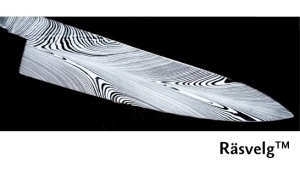 Otel Damasc pentru cutite, Damasteel DS93X, RäsvelgFlatGround 38x4.0x550mm