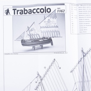 Planuri constructie navomodel, Trabaccolo, Lungime: 400mm, Amati Italia