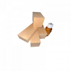 Set 4 blocuri de lemn de cires pentru cioplit + 50 ml ulei tung - Img 2