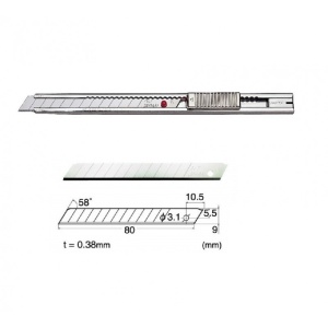 Set Cutter / cutit utilitar INOX mic - NT Cutter - 9mm + 10 lame schimb + placa CM A3 - Img 10