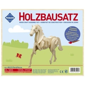 Set de constructie din lemn „Cal” debitat cu laser Pebaro - Img 2