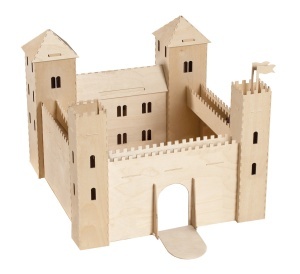 Set de constructie din lemn „Castelul cavalerilor” debitat cu laser Pebaro