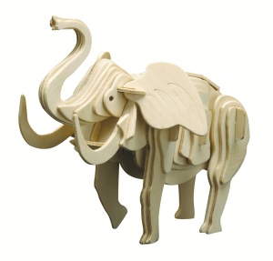 Set de constructie din lemn „Elefant” debitat cu laser Pebaro