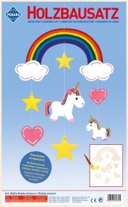Set de constructie din lemn „Unicorn mobil” debitat cu laser Pebaro - Img 2