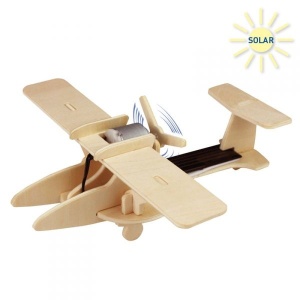 Set de constructie din lemn cu propulsie solara "Avion" debitat cu laser Pebaro - Img 4
