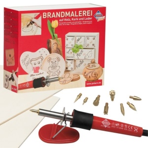 Set pentru pirogravura cu 2 placi de lemn si 9 varfuri, Pebaro